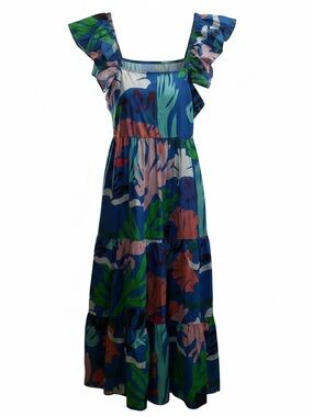 Oliphant Tropical tiered cotton dress